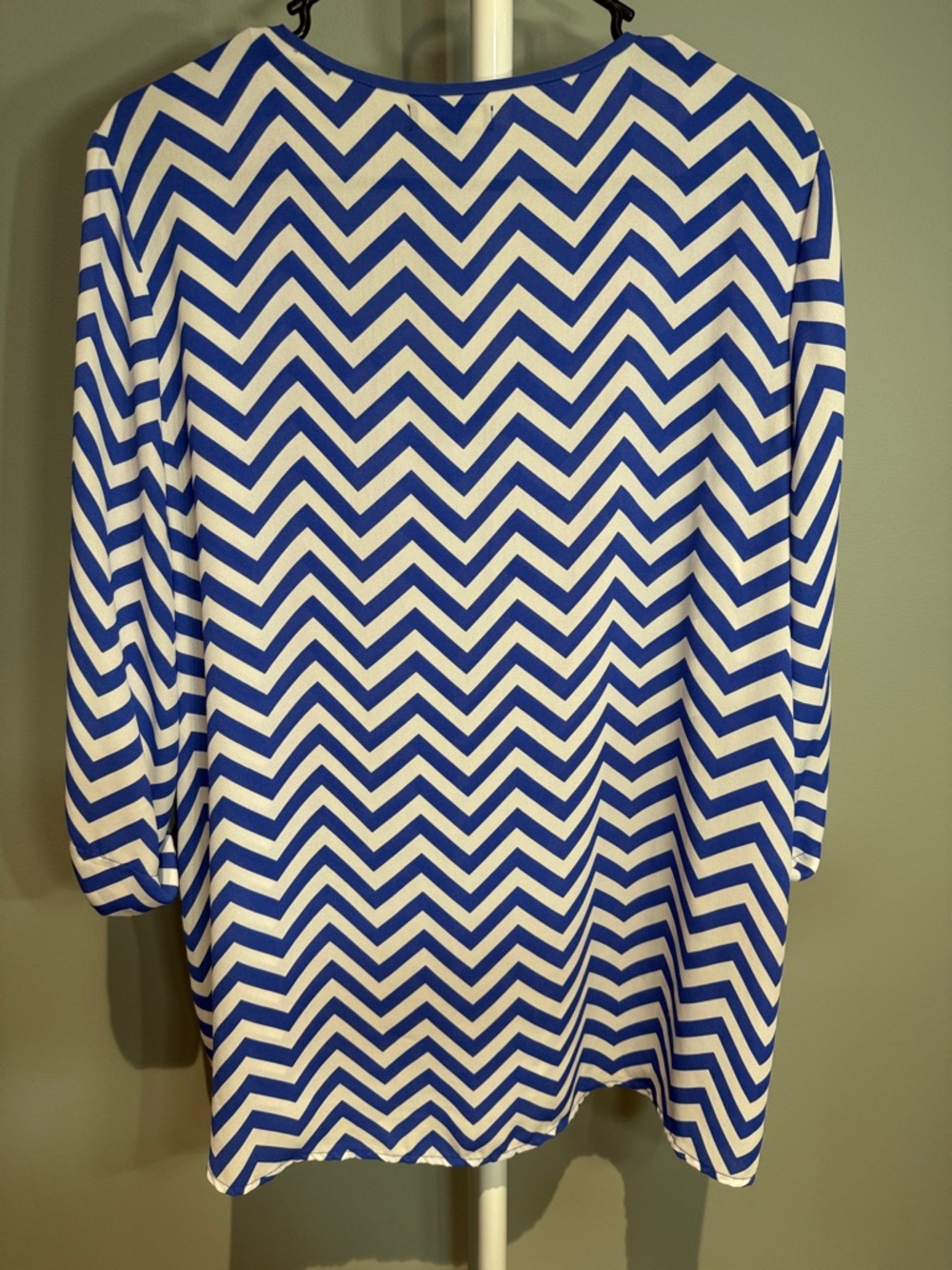 Kirra Blue and White Chevron Blouse - Picture 3 of 5